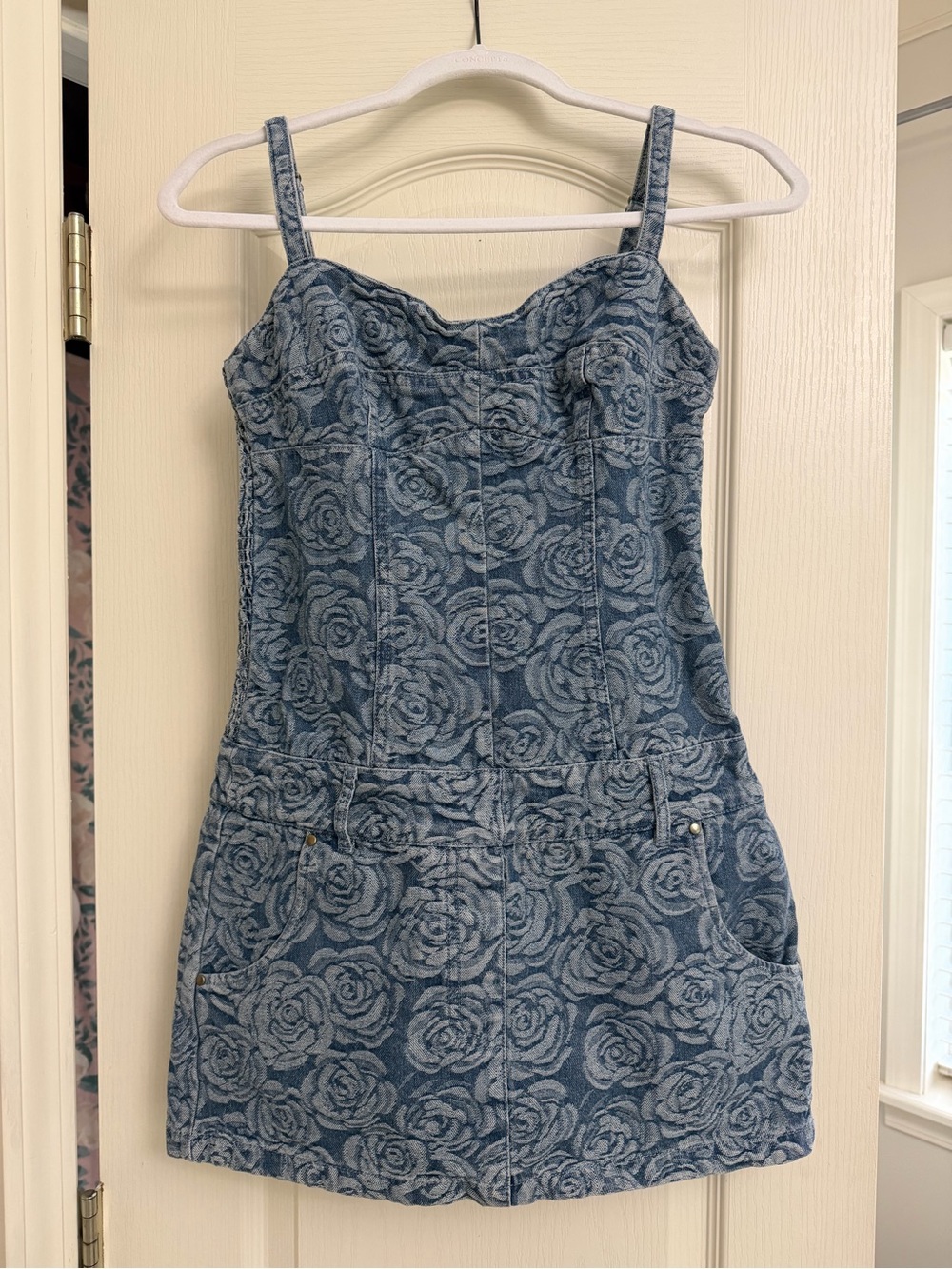Amanda Uprichard Blue Rose Denim Mini Dress